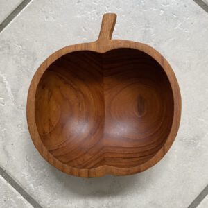 Wood apple serving bowl small