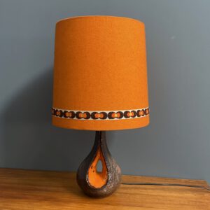 Ceramic Orange / Brown Table Lamp 1960s